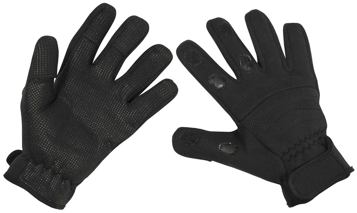 Gants néoprène MFH Combat à trois doigts rabattables, néoprène épais déperlant