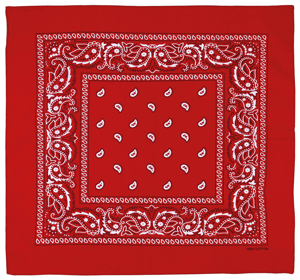 Bandana MFH en coton 55 x 55 cm, carré classique à porter au cou ou sur la tête