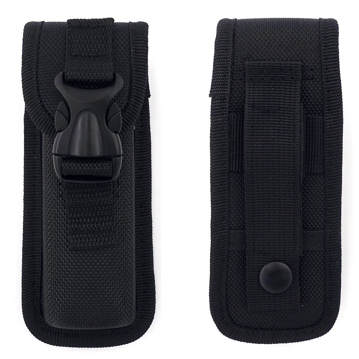 Couteau pliant Survival lame acier 440 de 8,5 cm, cran de sûreté et étui