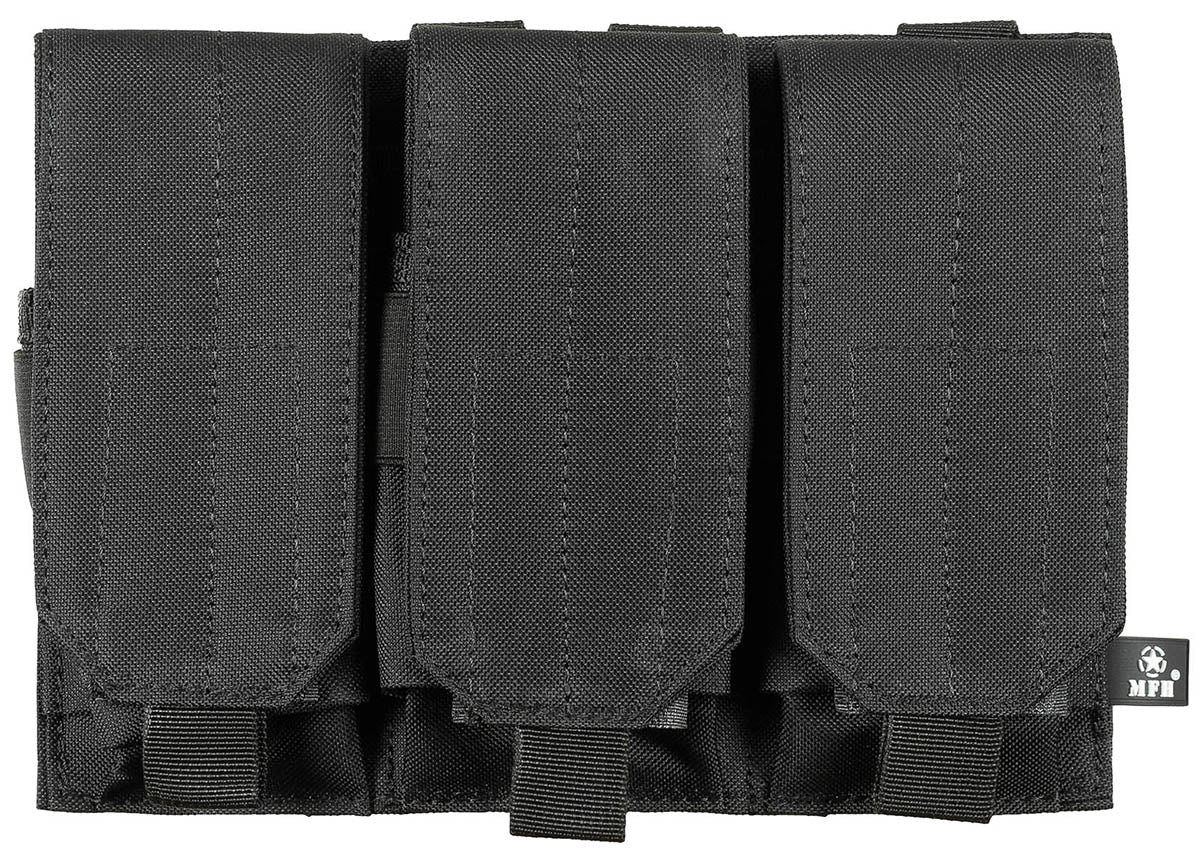 Porte-chargeur triple MOLLE MFH à quatre sangles de fixation, 25 x 19 x 5 cm
