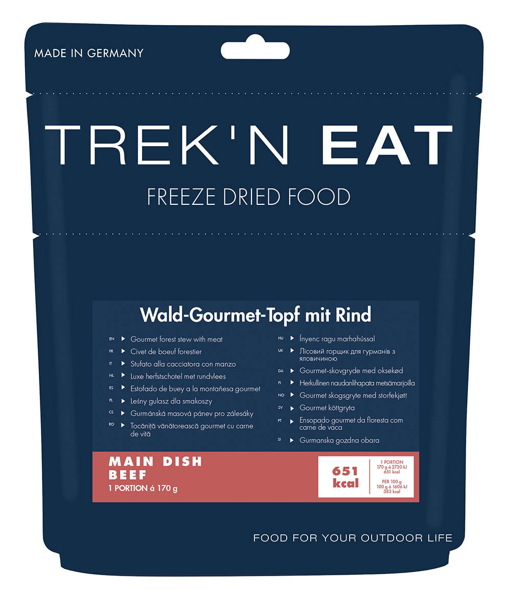 Ration lyophilisée Trek'n Eat plat chaud complet à réhydrater plusieurs recettes