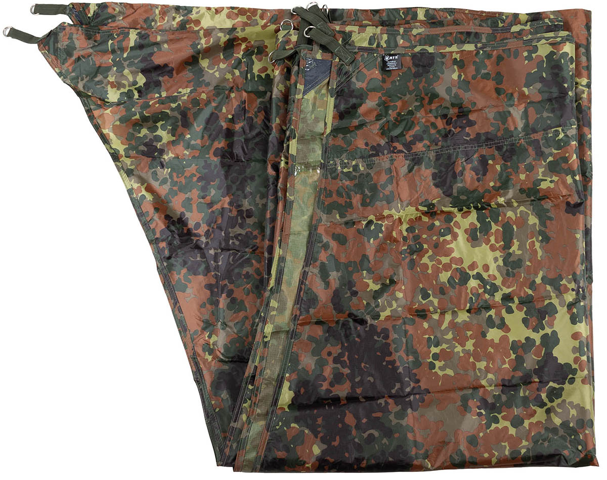 Bâche MFH Hexagon-Tarp 340 x 310 cm colonne d'eau 3000 mm avec 8 piquets