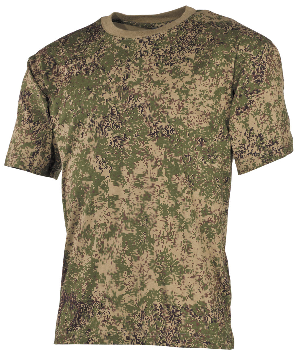 T-shirt US manches courtes MFH 170 g/m² coton à impression réactive col renforcé
