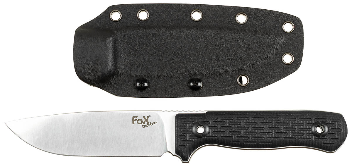 Couteau à lame fixe Fox Outdoor Bushcraft lame 12 cm épaisseur 5,5 mm manche G10