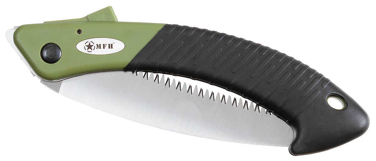 Scie pliante MFH lame 17 cm en acier à outils trempé avec verrouillage