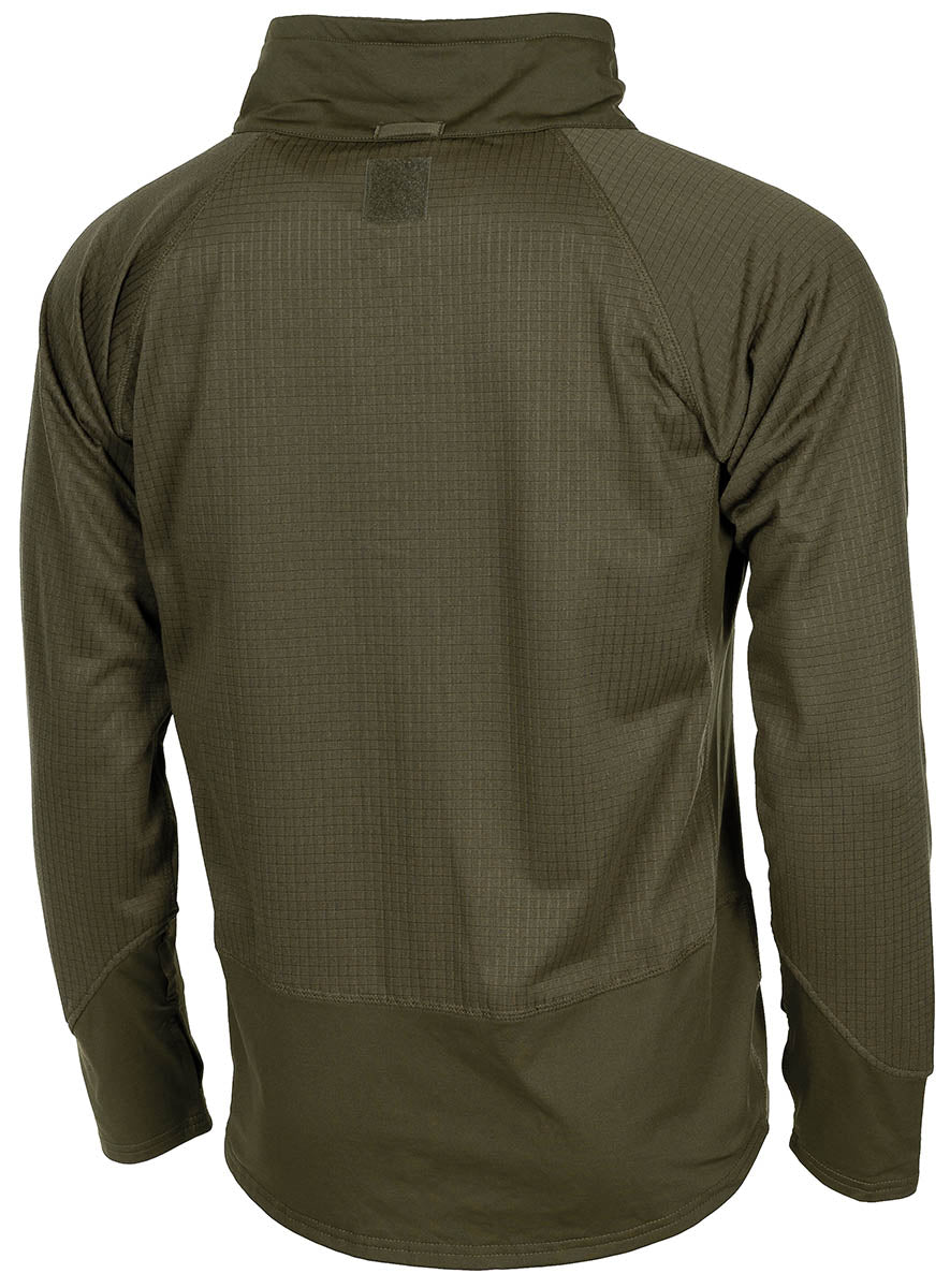 Sous-veste US Tactical MFH en polaire gaufrée 210 g/m² col montant trous de pouce