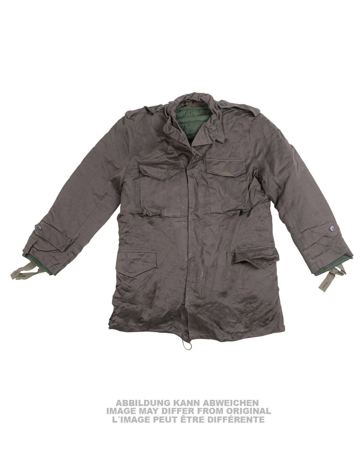 Veste M65 grecque en coton à fermeture à glissière et doublure, stock ancien