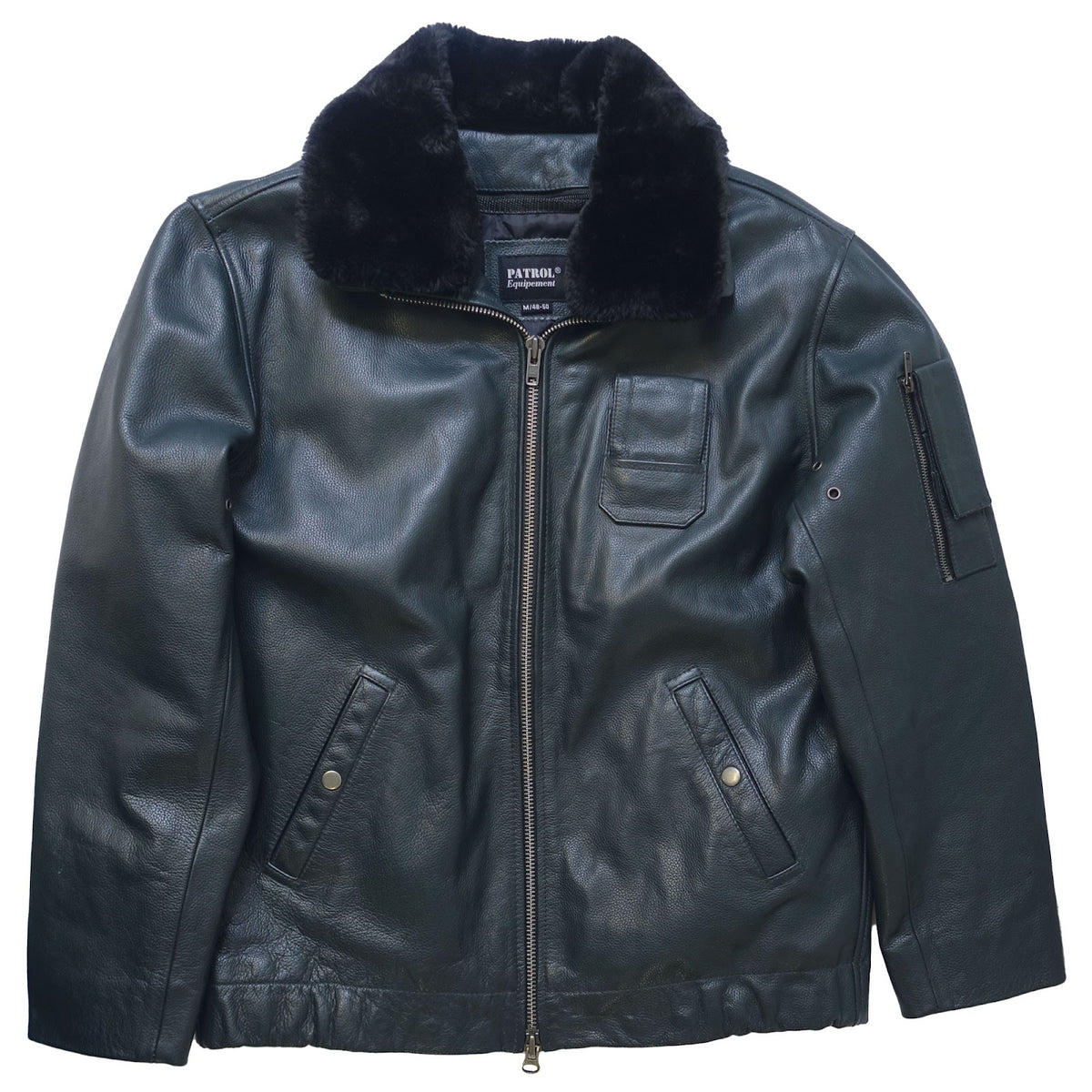 Blouson pilote cuir de vachette pleine fleur doublure et col amovibles