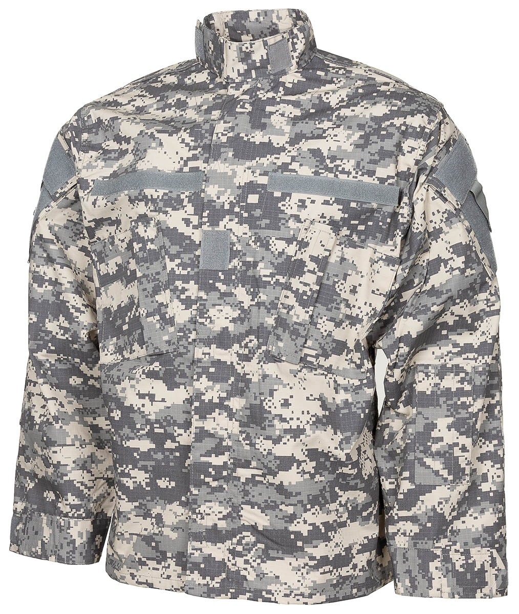 Veste de combat US ACU MFH Rip Stop 100 % coton col montant et poches de manche