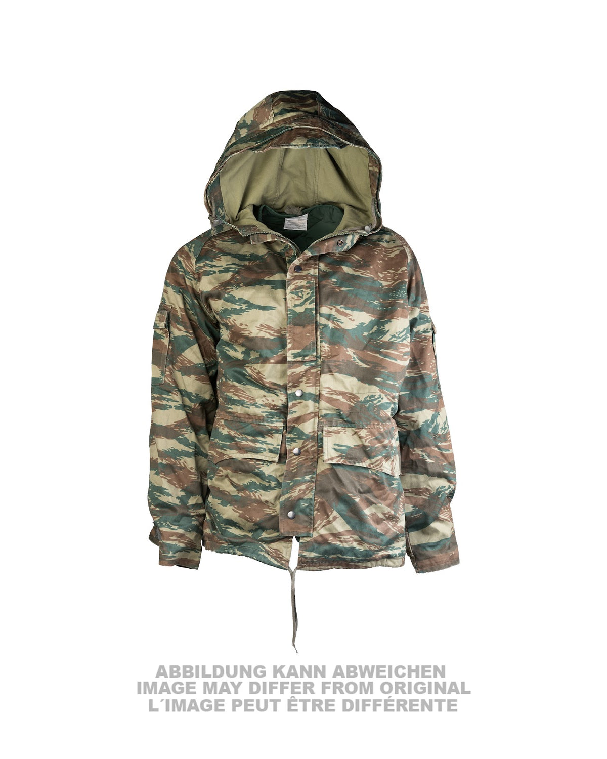 Parka grecque à capuche et doublure nylon, coton-polyester, surplus d'occasion