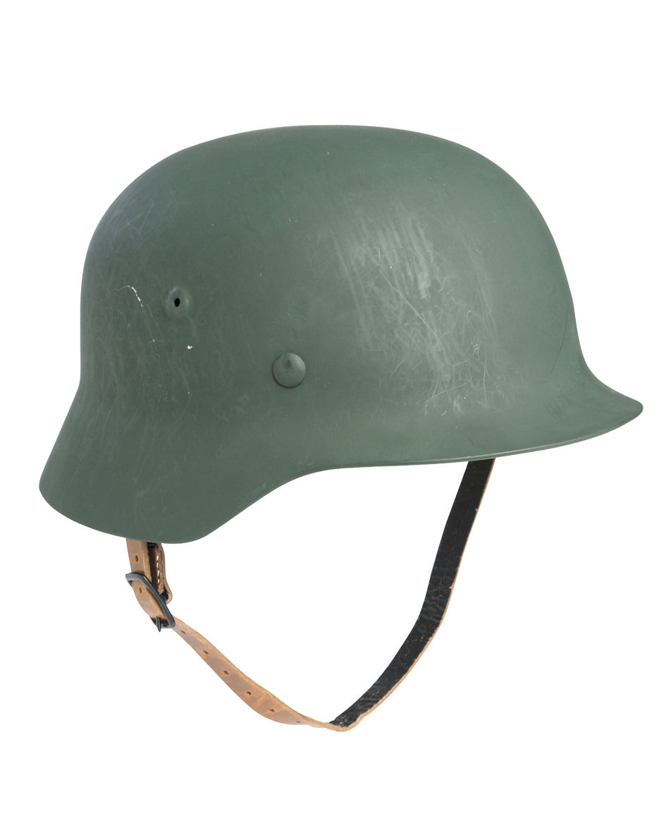 Casque d'entraînement Mil-Tec gabarit allemand M35 en acier coiffe cuir de chèvre