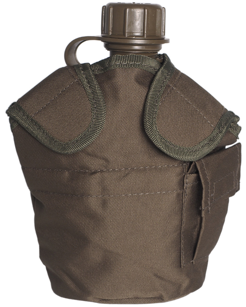 Housse de gourde MOLLE type US Mil-Tec en polyester enduit 12 x 7 x 17 cm