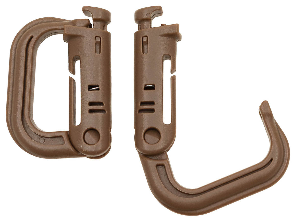Mousquetons MOLLE MFH en polyoxyméthylène verrouillables, lot de 2, 5,5 x 4 cm