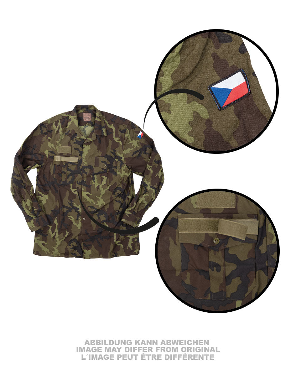 Chemise de campagne tchèque modèle M95 en coton-polyester, stock ancien