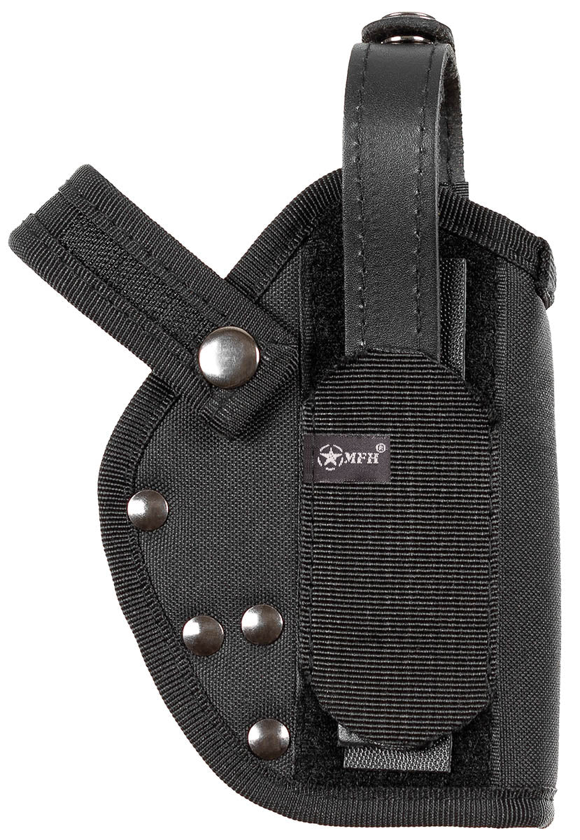 Holster MFH type P1 pour ceinturon jusqu'à 7 cm avec sangle de sécurité
