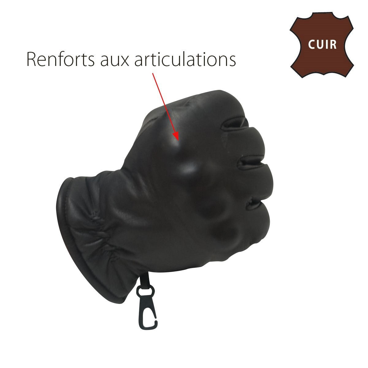 Gants d'intervention Patrol Equipement en cuir de vache à coques rigides de protection