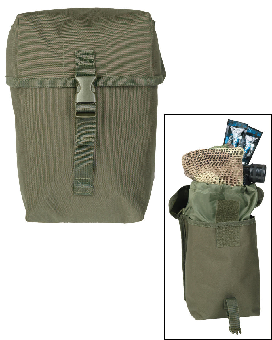 Pochette multi-usages Mil-Tec en polyester enduit PVC 16 × 10 × 21 cm avec œillet de drainage