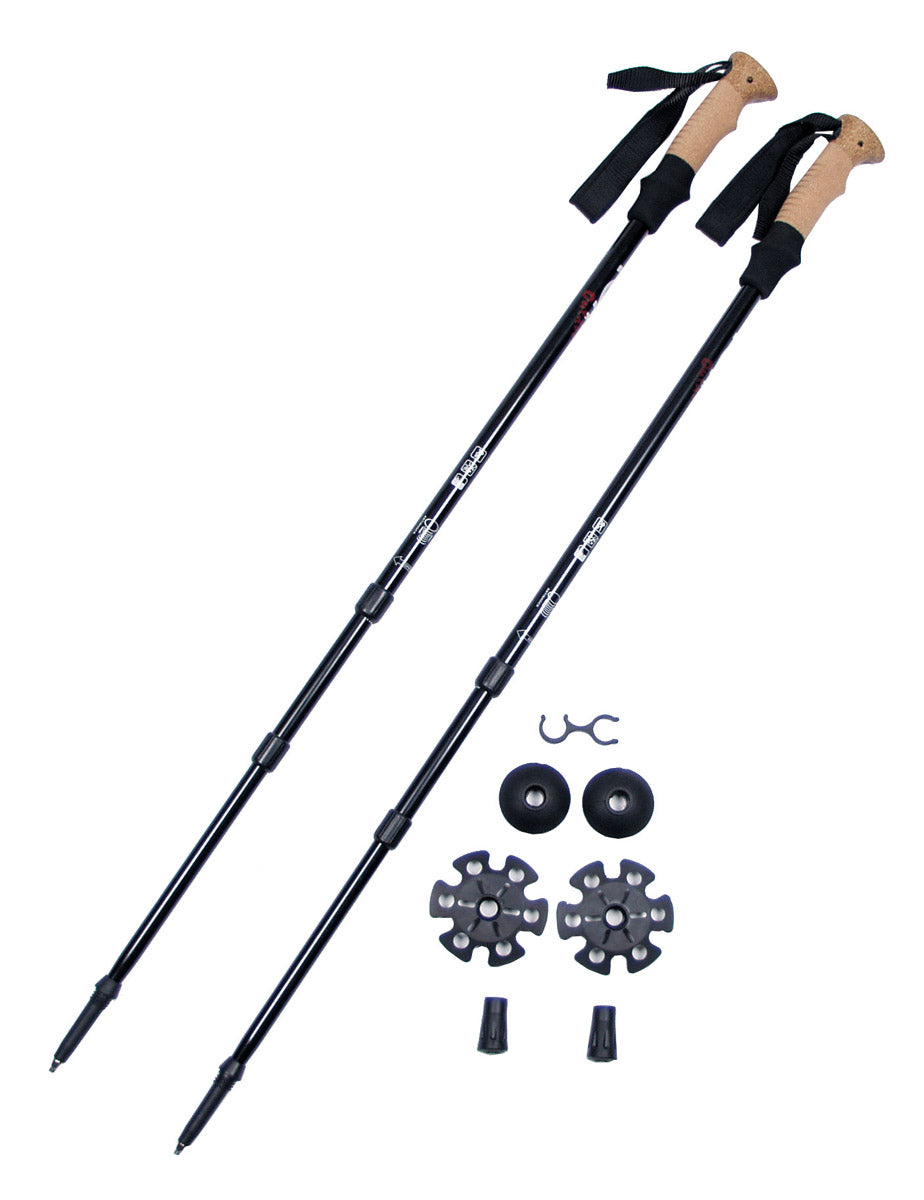 Bâtons de trekking Fox Outdoor en aluminium poignée liège réglables 68 à 135 cm