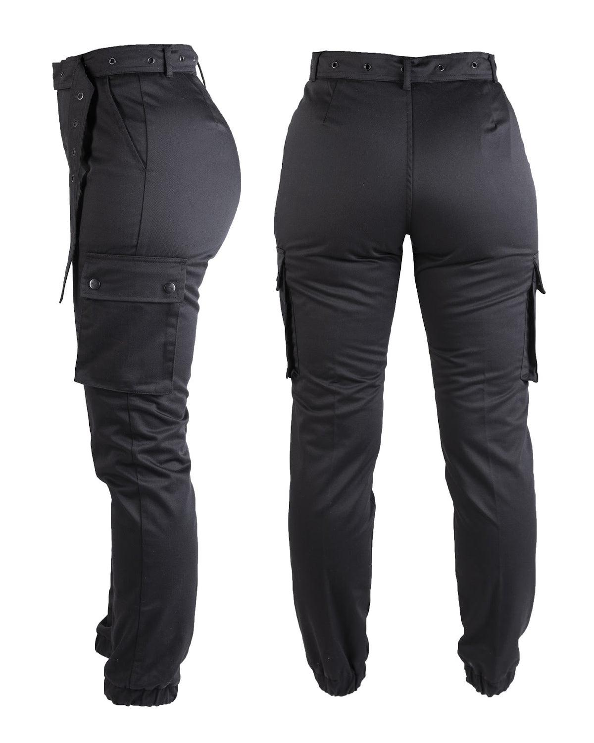 Pantalon cargo femme Mil-Tec en polyester-coton à taille haute et ceinture amovible