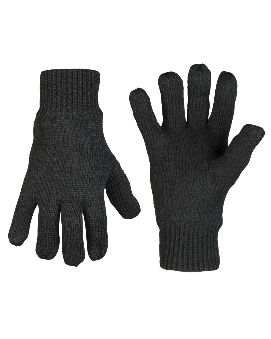 Gants d'hiver Mil-Tec en maille acrylique doublés Thinsulate avec poignet élastique