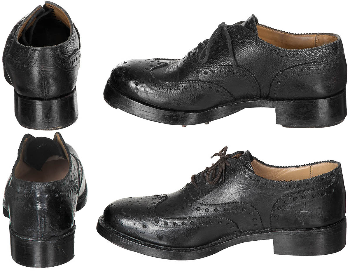 Chaussures basses matelassées britanniques en cuir, surplus d'occasion, lot de 5