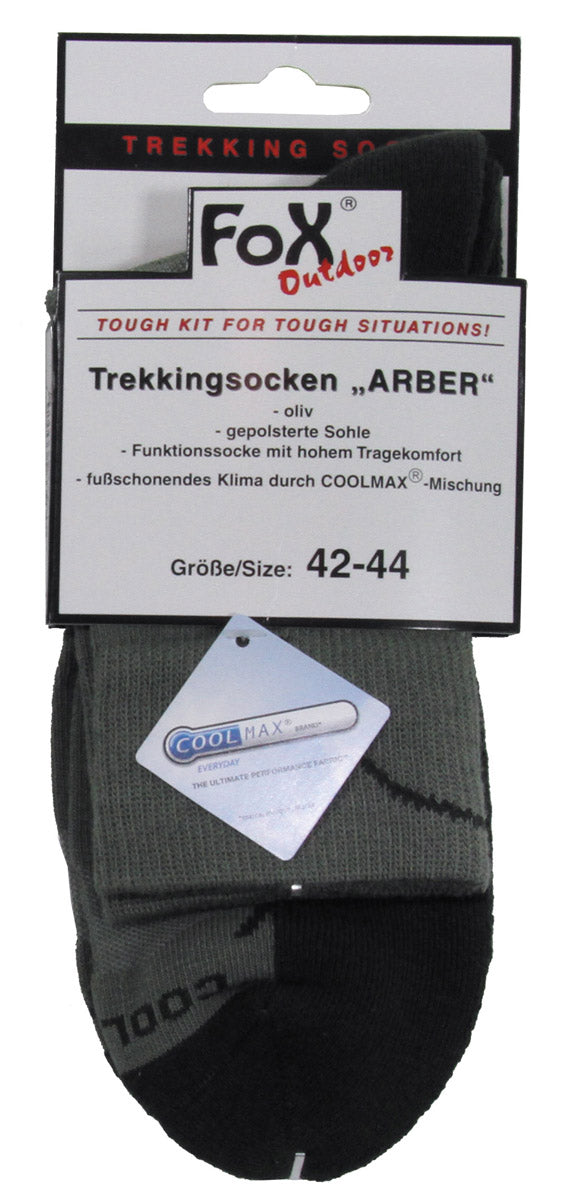 Chaussettes de trekking Fox Outdoor Arber à semelle matelassée mélange COOLMAX®