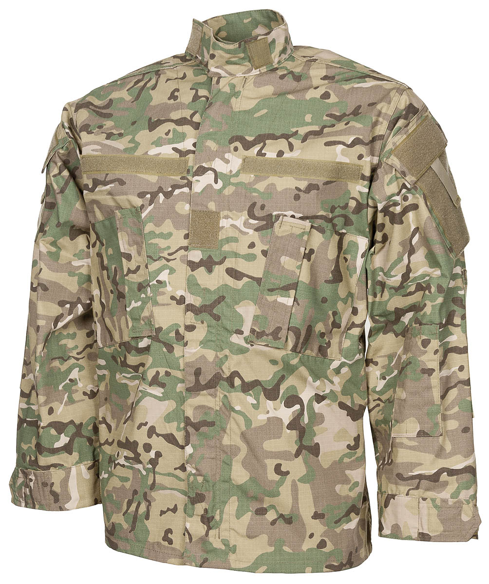 Veste de combat US ACU MFH Rip Stop 100 % coton col montant et poches de manche