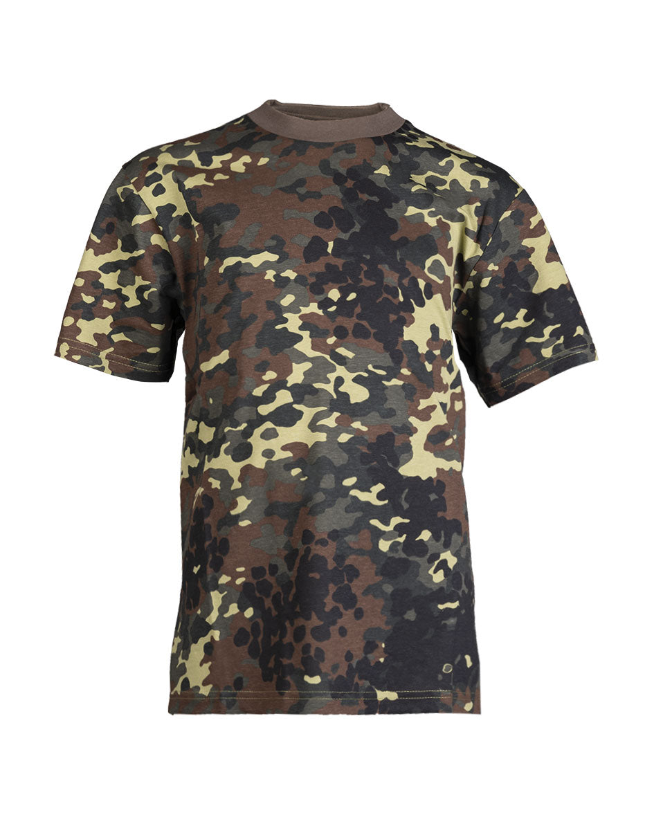 T-shirt enfant Mil-Tec en coton 140 à 145 g/m² manches courtes motif militaire