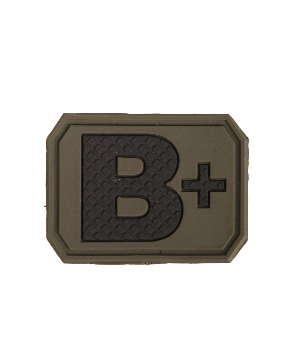 Patch groupe sanguin B positif Mil-Tec en PVC 3,8 x 2,8 cm à dos auto-agrippant