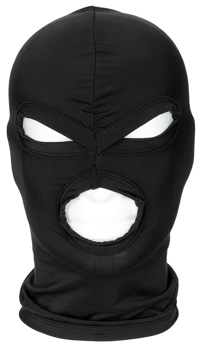 Cagoule fine 3 trous MFH en élasthanne extensible à ouverture oculaire bordée
