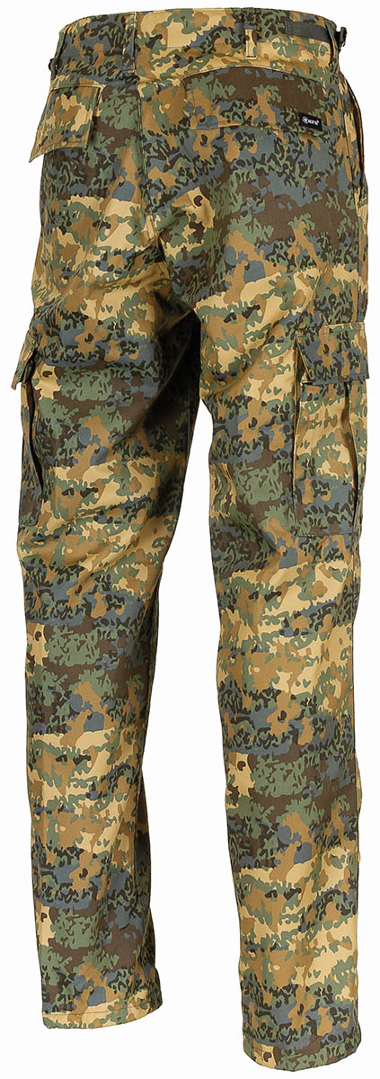 Pantalon de combat US BDU MFH motif TAZ à glissière polycoton 65/35 taille réglable