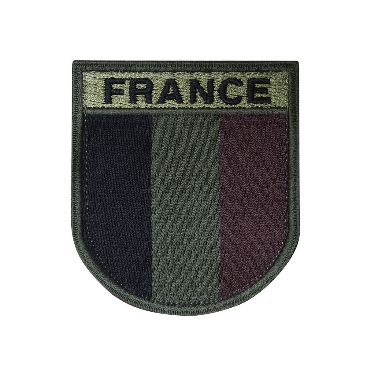Écusson brodé France basse visibilité 75 x 65 mm à dos auto-agrippant
