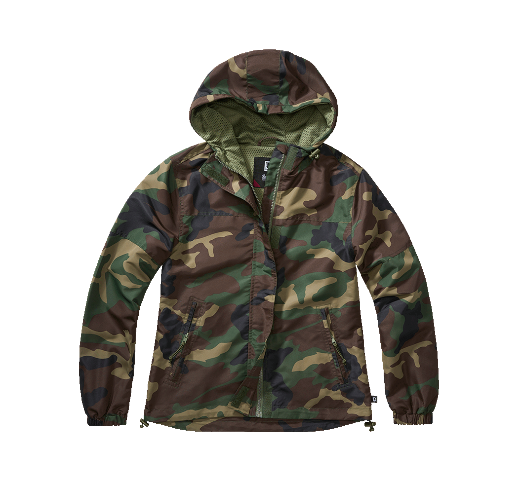 Veste coupe-vent Brandit coupe femme doublure filet respirante capuche à cordon