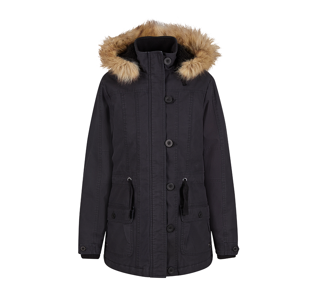 Parka Brandit Nila coupe femme en coton doublée col en fourrure synthétique amovible