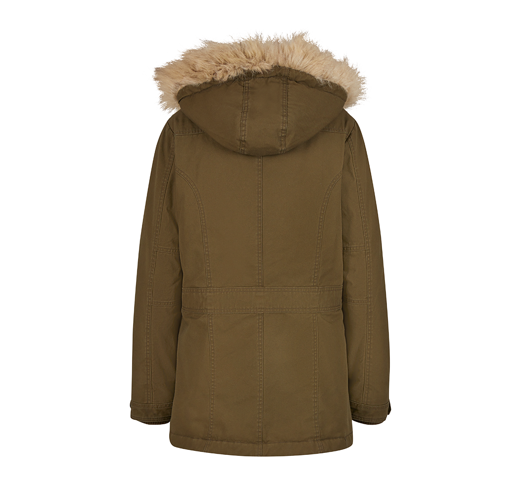 Parka Brandit Nila coupe femme en coton doublée col en fourrure synthétique amovible