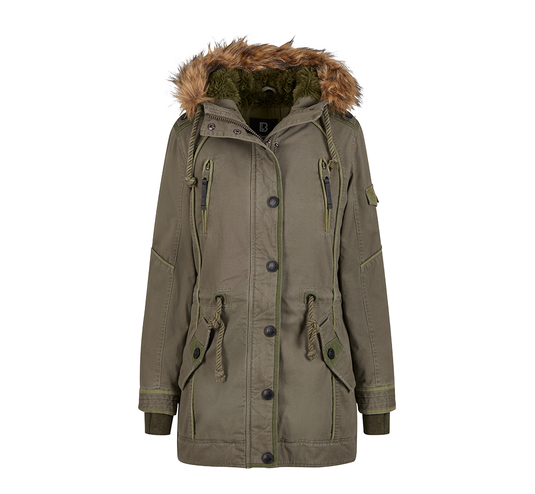 Parka Brandit Emma coupe femme en coton doublée capuche et quatre poches