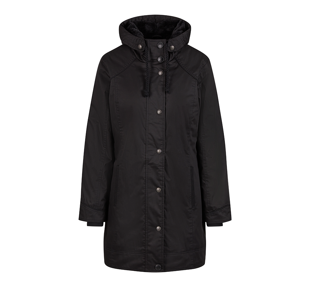 Parka Brandit Savannah coupe femme longue doublée capuche et fente de marche