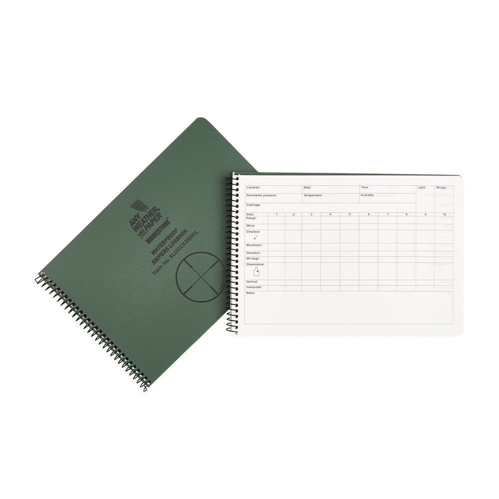 Carnet Modestone de bord tout-temps tireur d'élite format A5 avec rapporteur