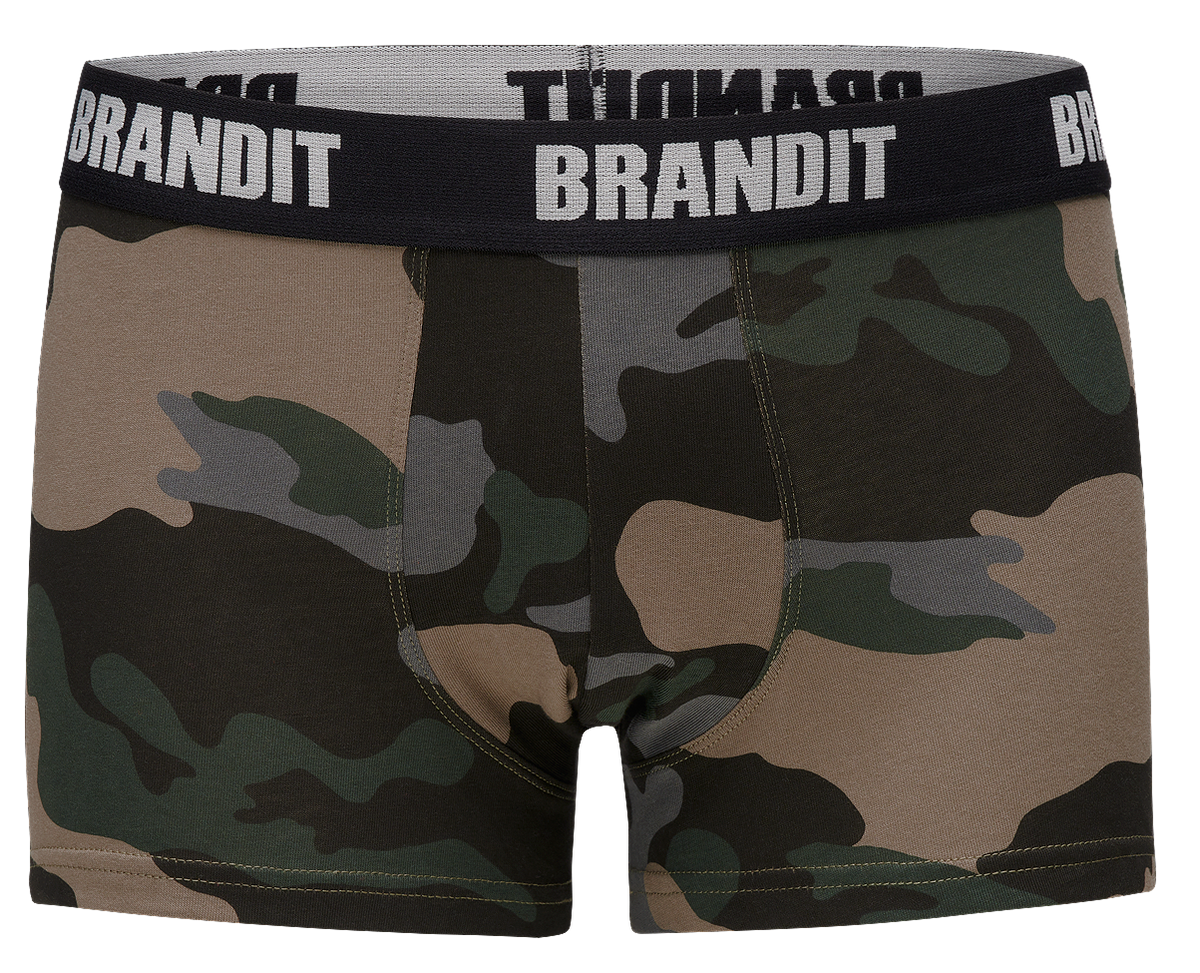 Caleçon Brandit Boxer Logo lot de deux en coton extensible à large ceinture élastique