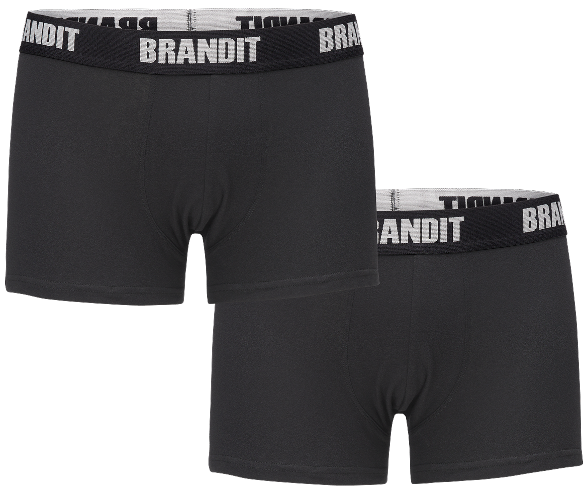 Caleçon Brandit Boxer Logo lot de deux en coton extensible à large ceinture élastique