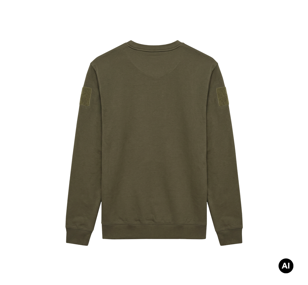 Sweat Brandit Plüsch col rond en coton surfaces auto-agrippantes et larges bords côtes