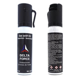 Aérosol de défense Delta Force gaz CS liquide 25 ml format de poche catégorie D
