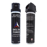 Aérosol de défense Delta Force gel au CS 75 ml à jet directif grande contenance