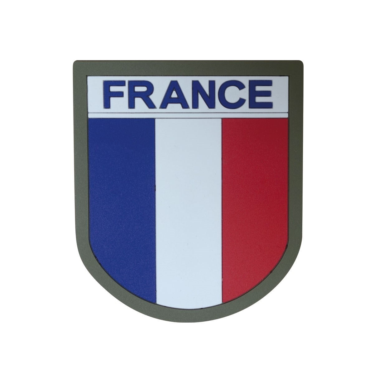 Écusson drapeau France en silicone 75 x 65 mm à dos auto-agrippant
