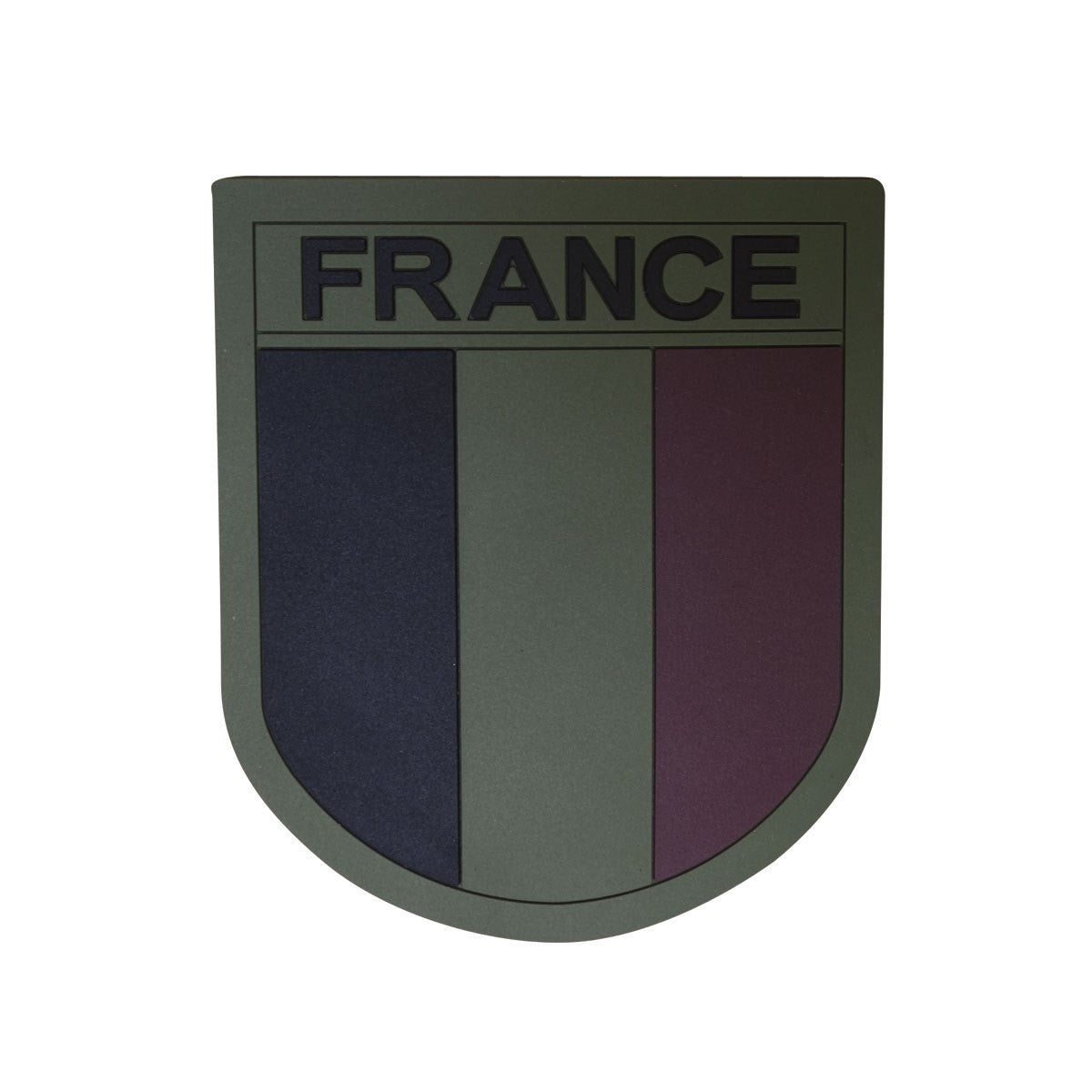 Écusson drapeau France en silicone basse visibilité 75 x 65 mm auto-agrippant