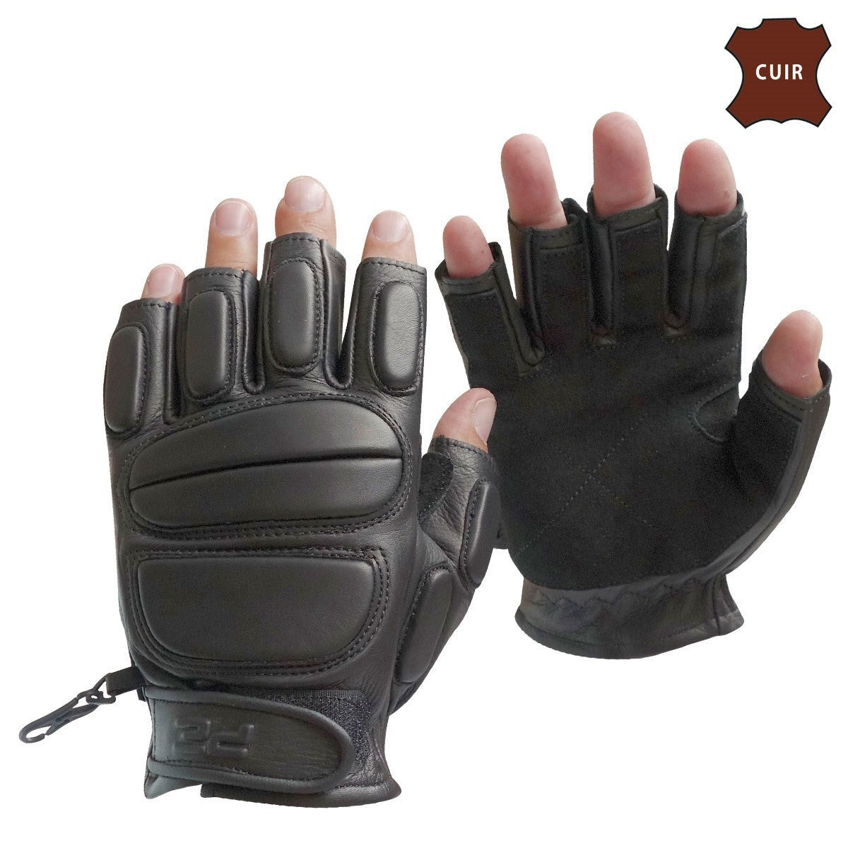 Mitaines tactiques SWAT SD en cuir de vache renforts mousse poignets réglables