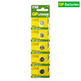 Pile bouton lithium GP CR1216 pour montre et clé de véhicule, lot de 5 piles