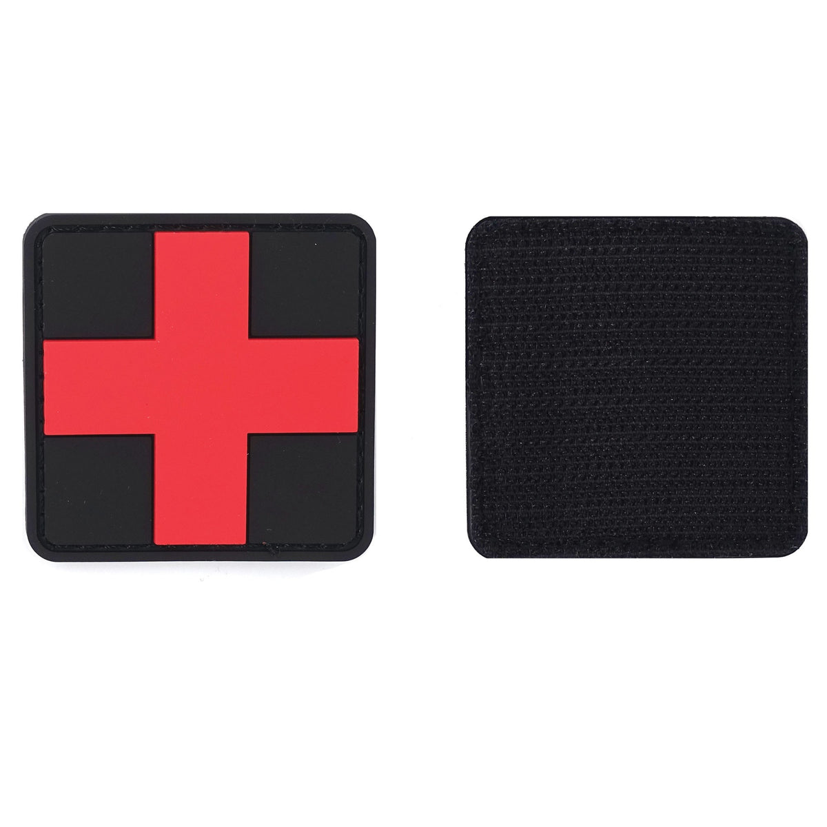 Écusson croix médicale caoutchouc 5 x 5 cm à dos auto-agrippant