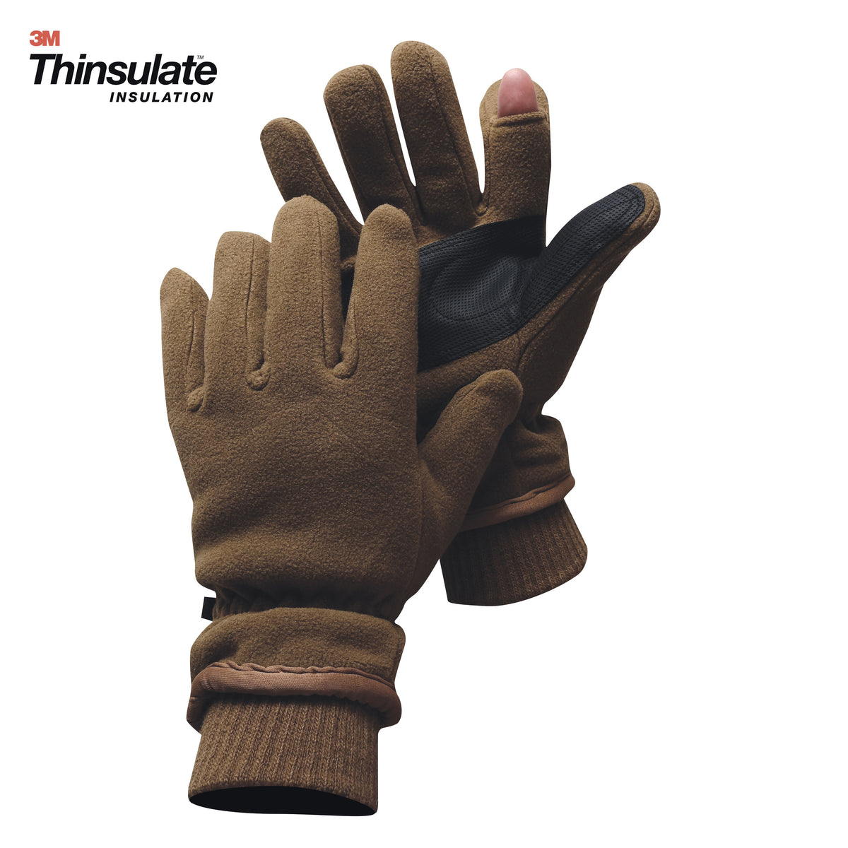 Gants polaires doublure Thinsulate doigt tireur ambidextre renfort de paume