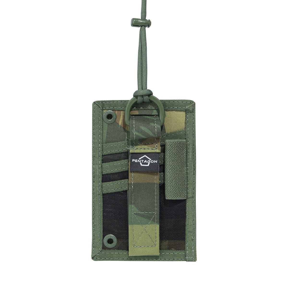 Porte-carte Pentagon en nylon 500D deux panneaux amovibles et boucle porte-stylo